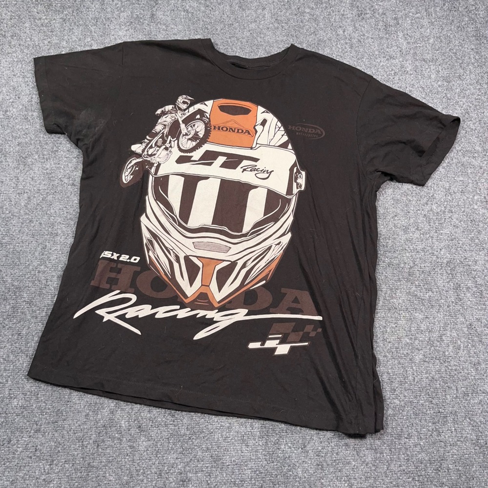 Honda Racing JT Racing T-Shirt Mens Large Motocross Graphic Black 1998 111 Tee